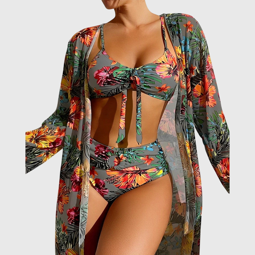 Ava — Tropical Bikini Set with Cover-Up