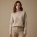 Lorelei — Women's Diamond-Knit Turtleneck Sweater
