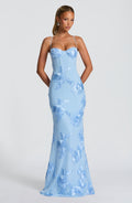 Everline — Floral Corset Evening Gown