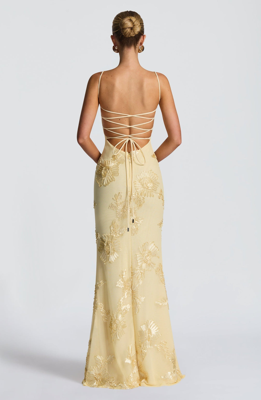 Everline — Floral Corset Evening Gown