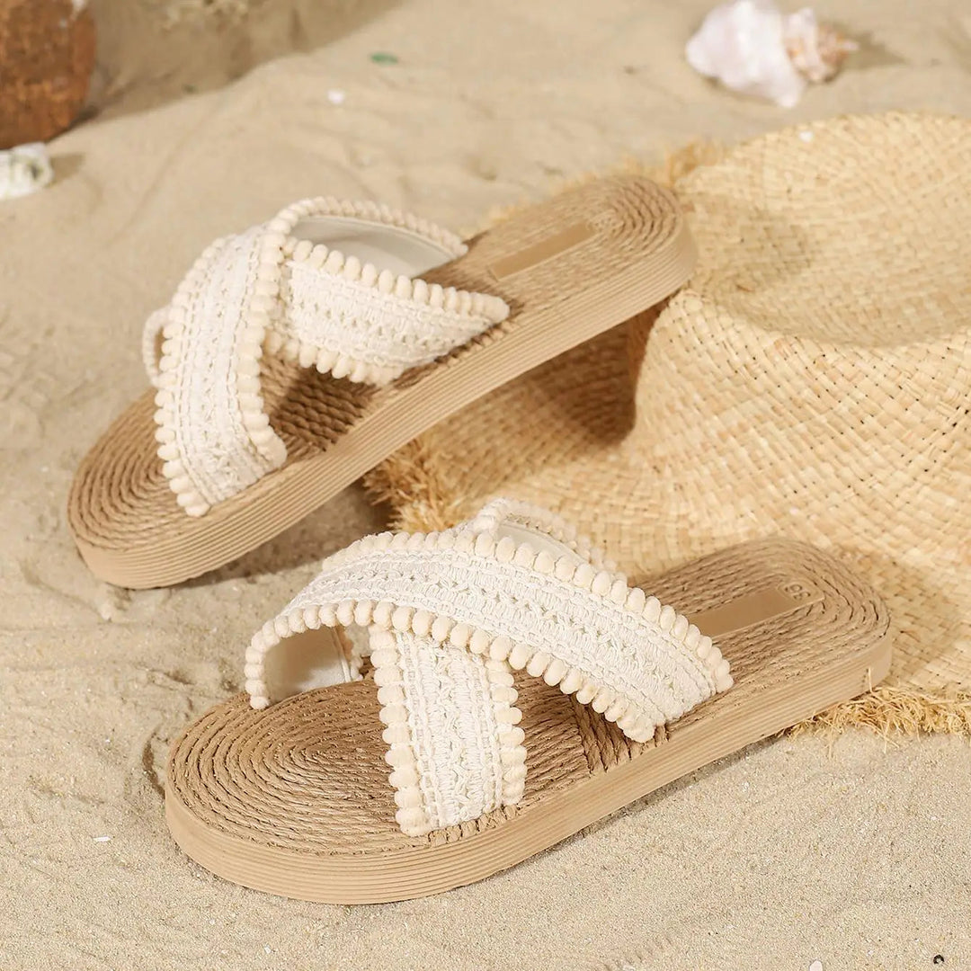 Bella — Woven Slide Sandals