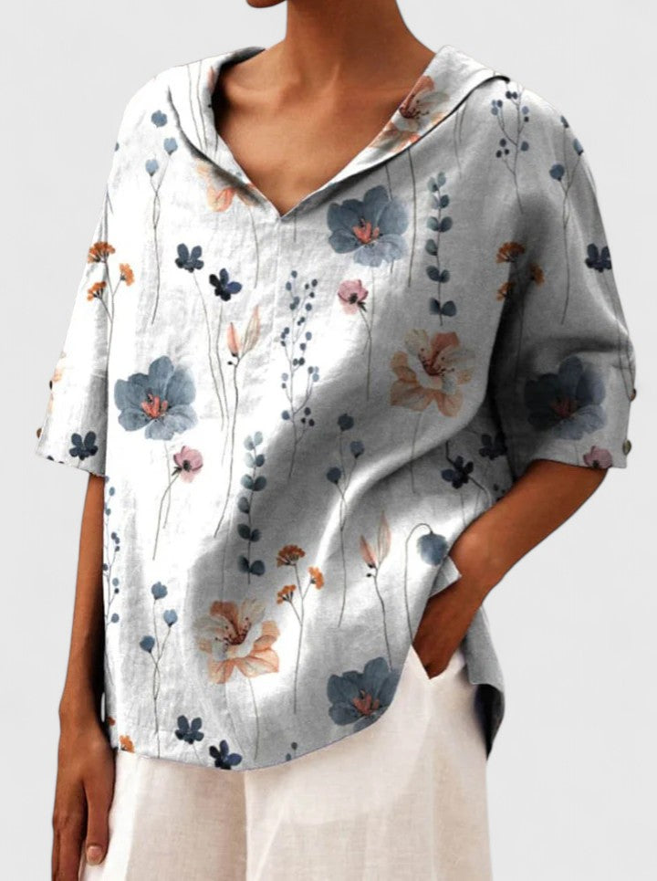 Rowena — Floral V-Neck Summer Top