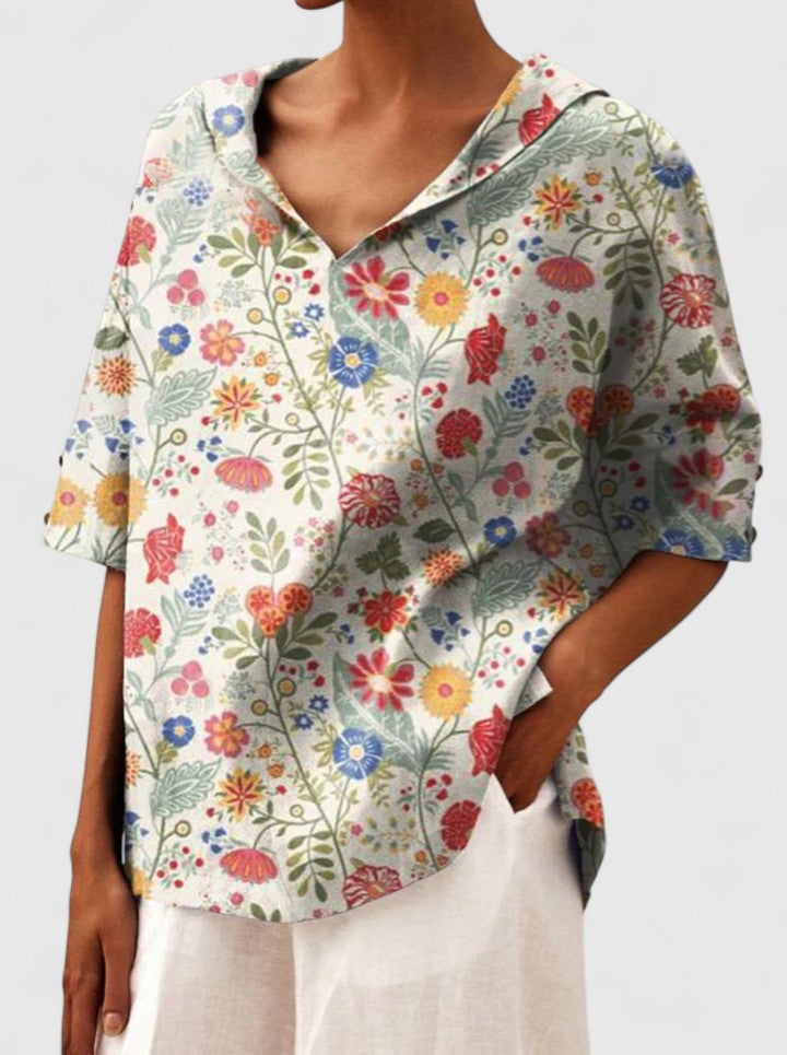Rowena — Floral V-Neck Summer Top