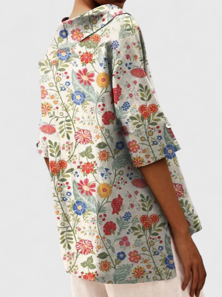 Rowena — Floral V-Neck Summer Top