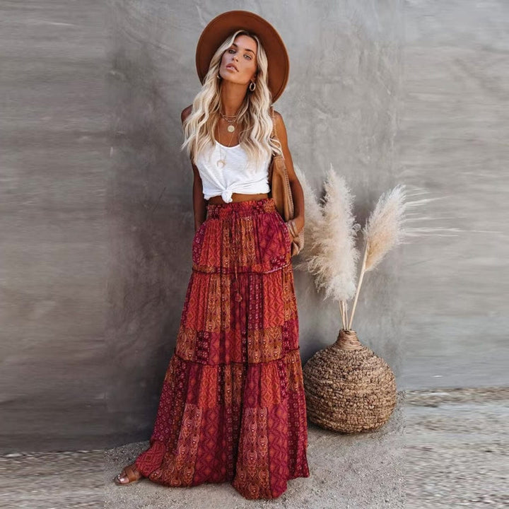 Zadie — Boho Floral Tiered Maxi Skirt