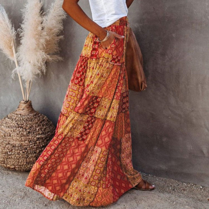 Zadie — Boho Floral Tiered Maxi Skirt