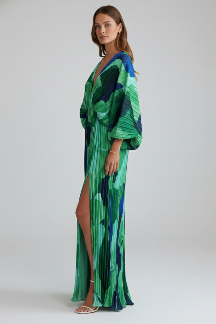 Celestine — Pleated Resort Maxi Dress