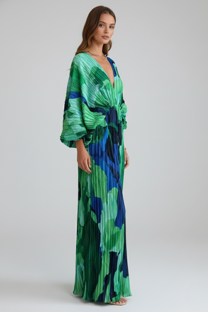 Celestine — Pleated Resort Maxi Dress