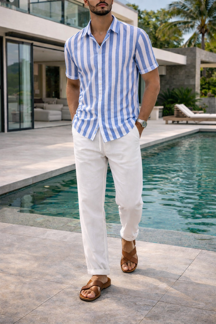 Chance — Linen Shirt &amp; Straight-Leg Trousers Set