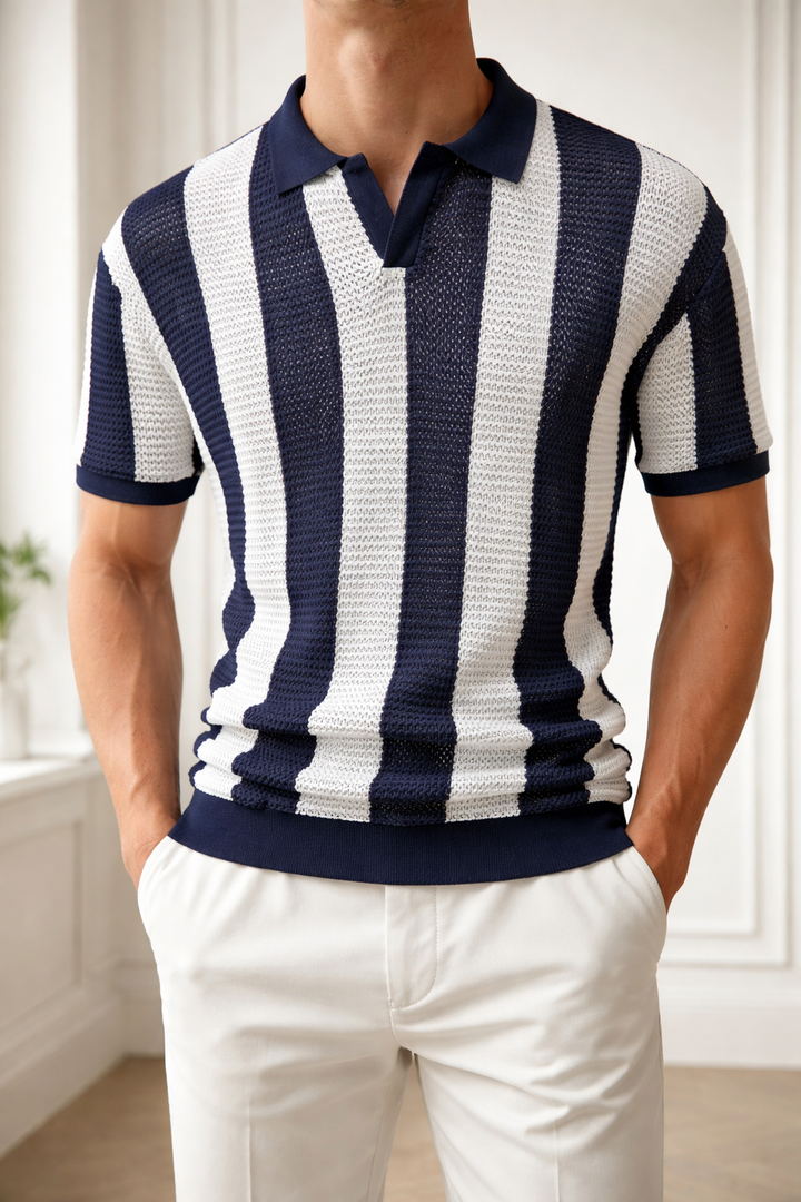 Mark — Striped Knit Polo