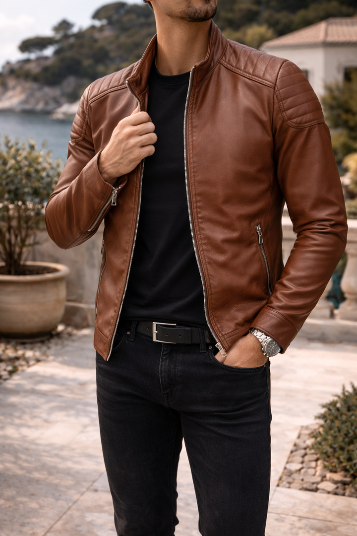 Booker — Zip-Up Leather Jacket