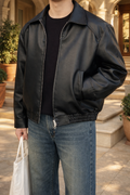 Emmitt — Leather Bomber Jacket