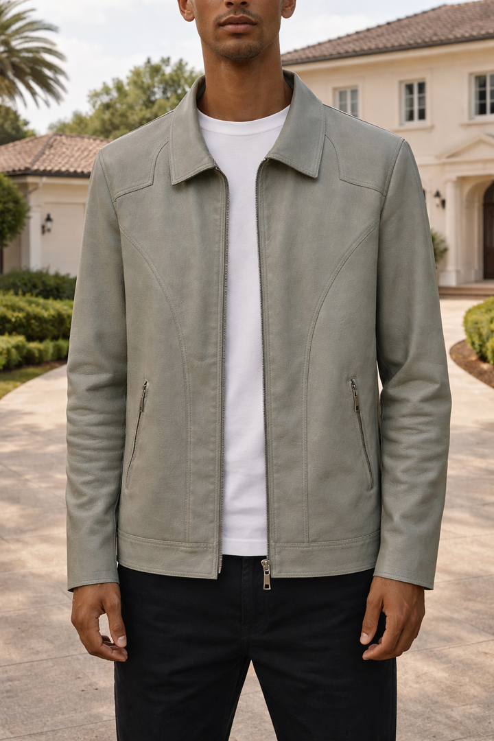 Samson — Classic Leather Zip Jacket