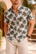 Brock — Palm Print Short-Sleeve Shirt