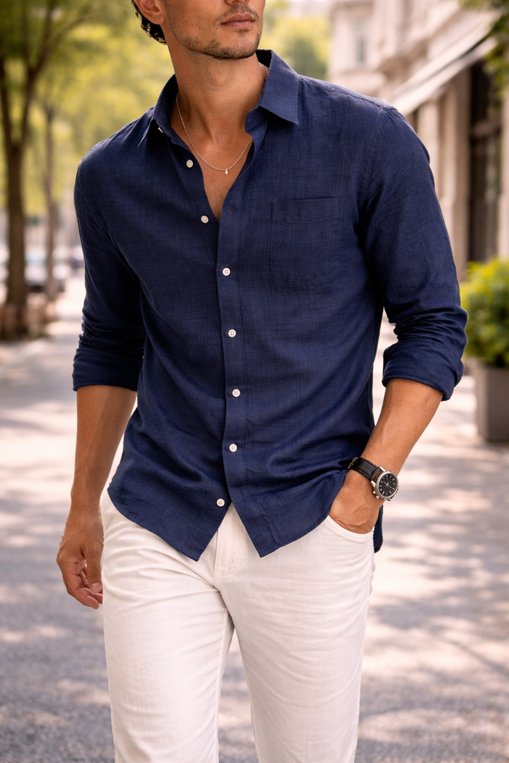 Blake — Linen Long-Sleeve Shirt