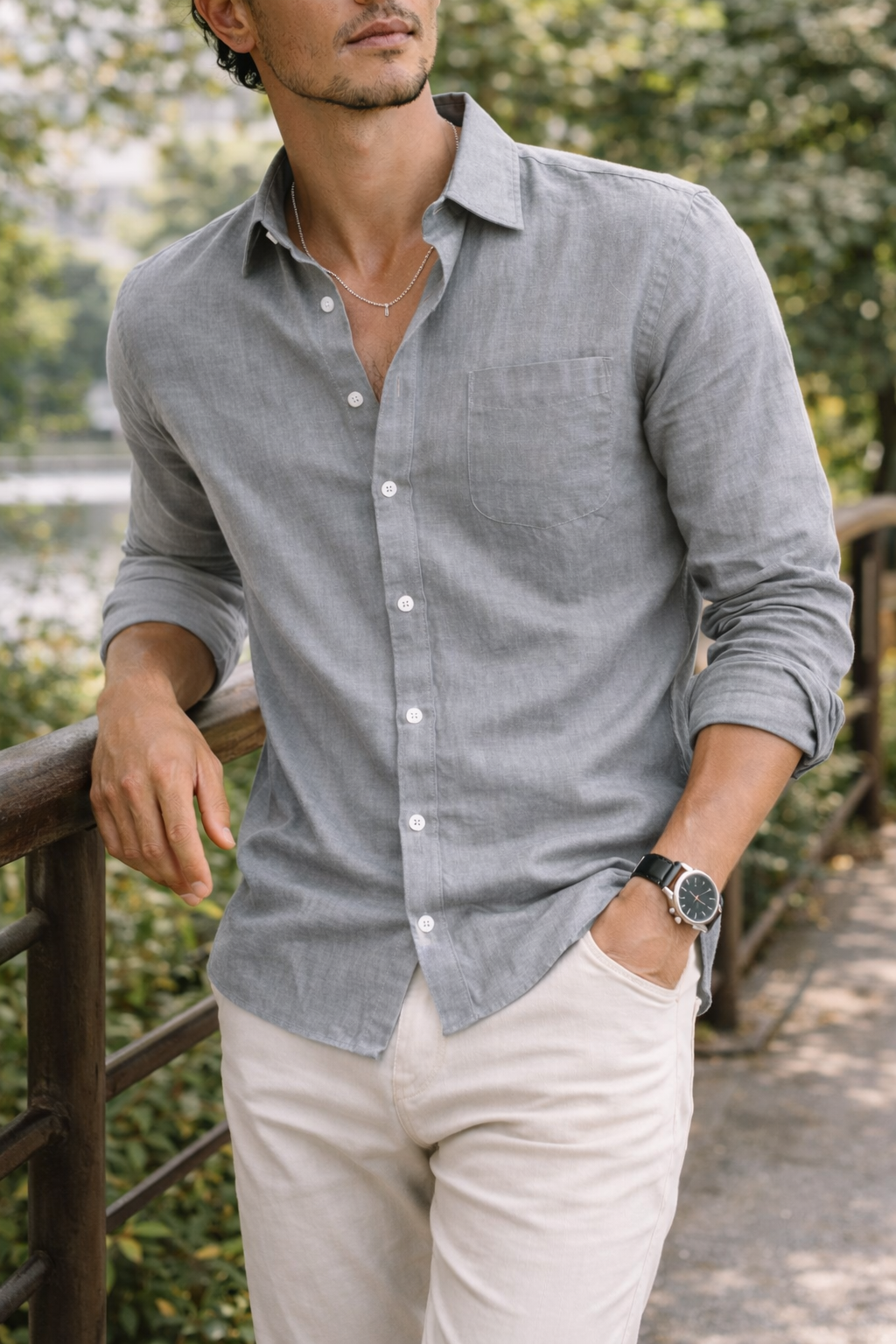 Blake — Linen Long-Sleeve Shirt
