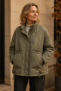 Florence — Women's Insulated Quilted Winter Coat with Stand Collar