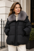 Arabella — Women's Insulated Padded Puffer Coat with Faux-Fur Collar