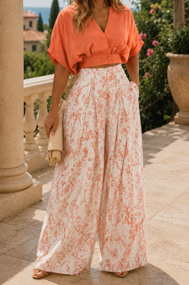 Albertina — Cropped Linen Two-Piece Set