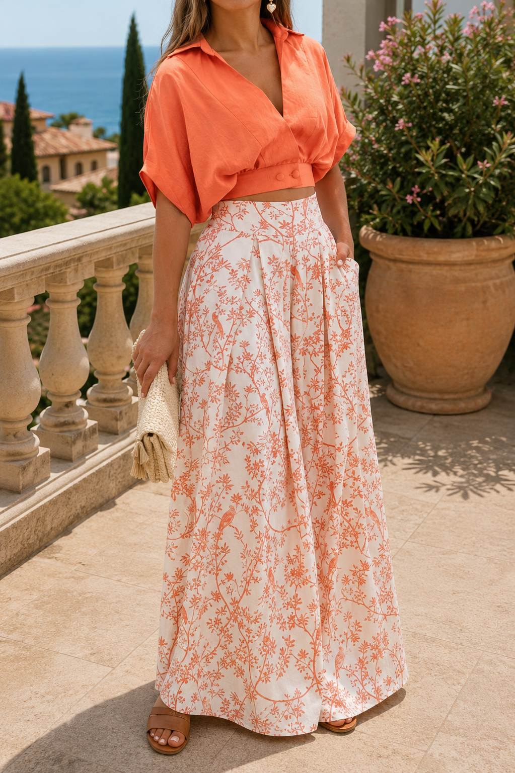 Albertina — Cropped Linen Two-Piece Set