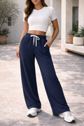 Carwen — Drawstring Wide-Leg Lounge Trousers
