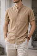 Glenn — Grandad-Collar Summer Shirt