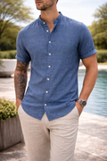 Reed — Collarless Short-Sleeve Shirt