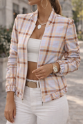 Apollonia — Collarless Bomber Jacket