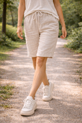 Chloe — Cotton Knee-Length Shorts