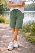 Chloe — Cotton Knee-Length Shorts