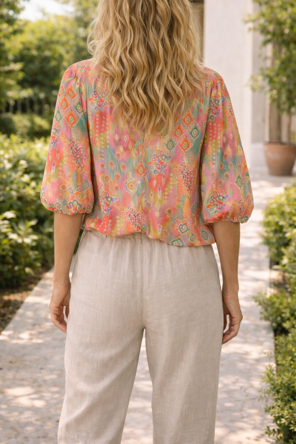Cecily — Puff-Sleeve Button Blouse