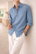 Kurt — Linen-Blend Long-Sleeve Shirt
