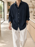 Kurt — Linen-Blend Long-Sleeve Shirt