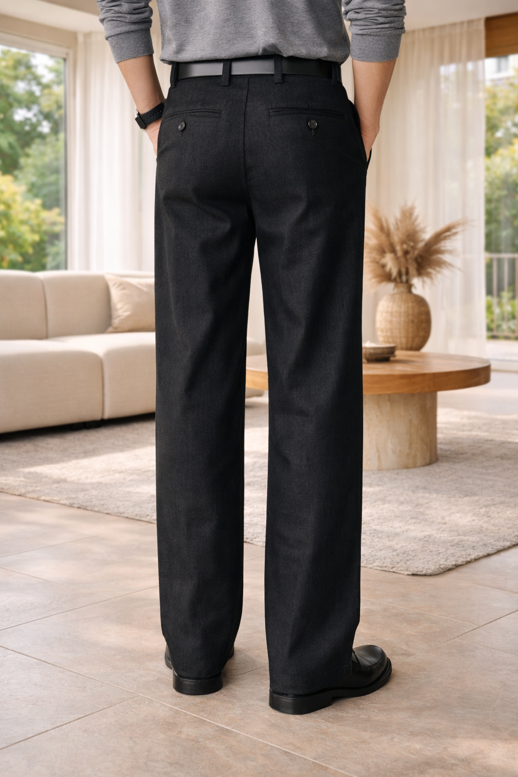 Brooks — Pleated Wide-Leg Jeans