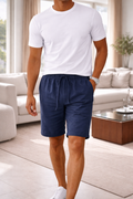 Levi — Linen-Blend Elastic-Waist Shorts