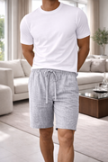 Levi — Linen-Blend Elastic-Waist Shorts