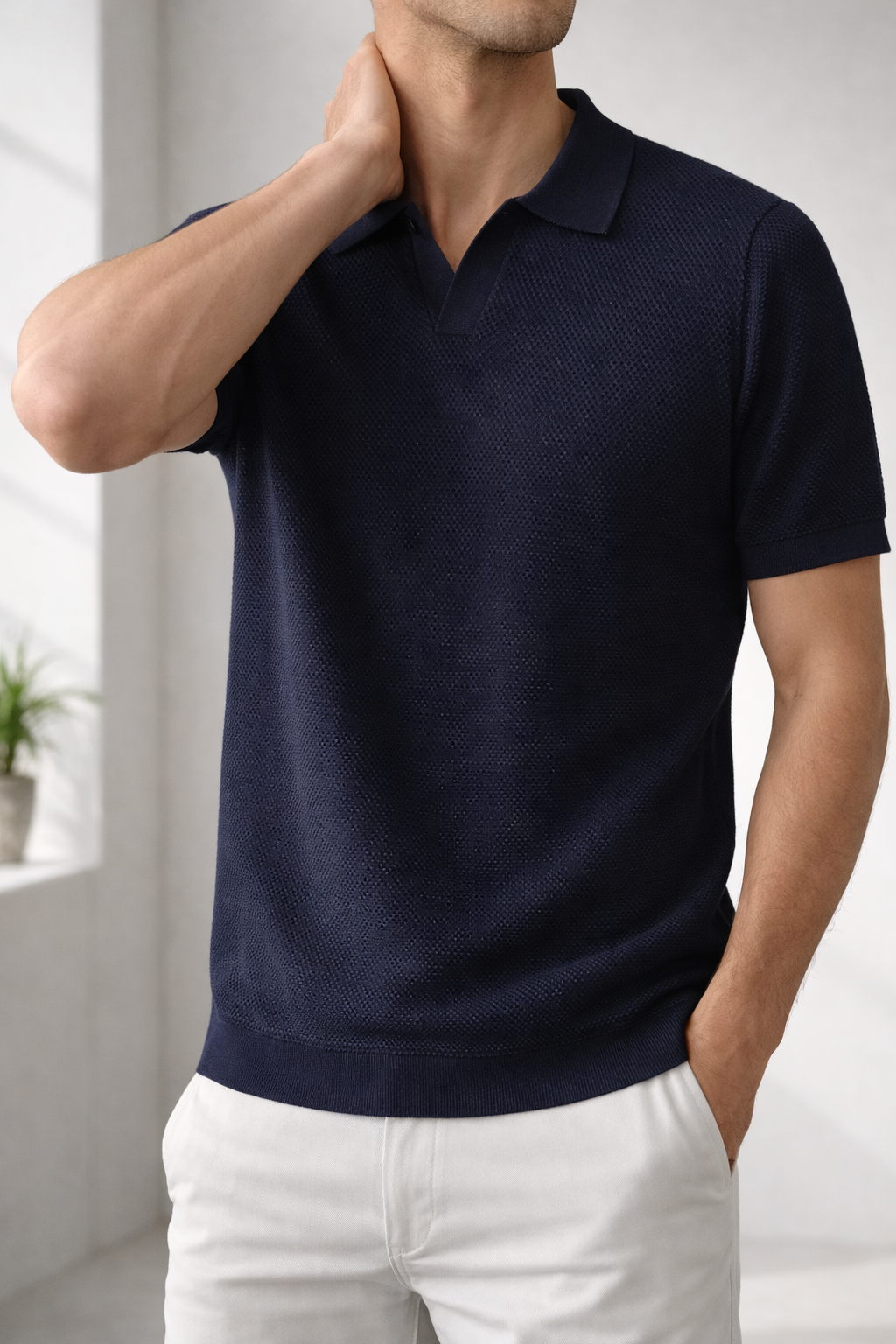 Rick — Textured Knit Polo