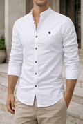 Brett — Mandarin-Collar Cotton Shirt