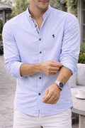 Brett — Mandarin-Collar Cotton Shirt