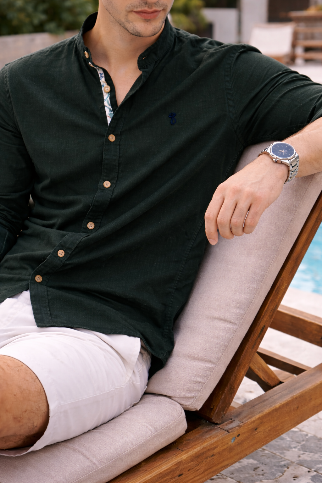 Brett — Mandarin-Collar Cotton Shirt