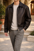 Emmitt — Leather Bomber Jacket