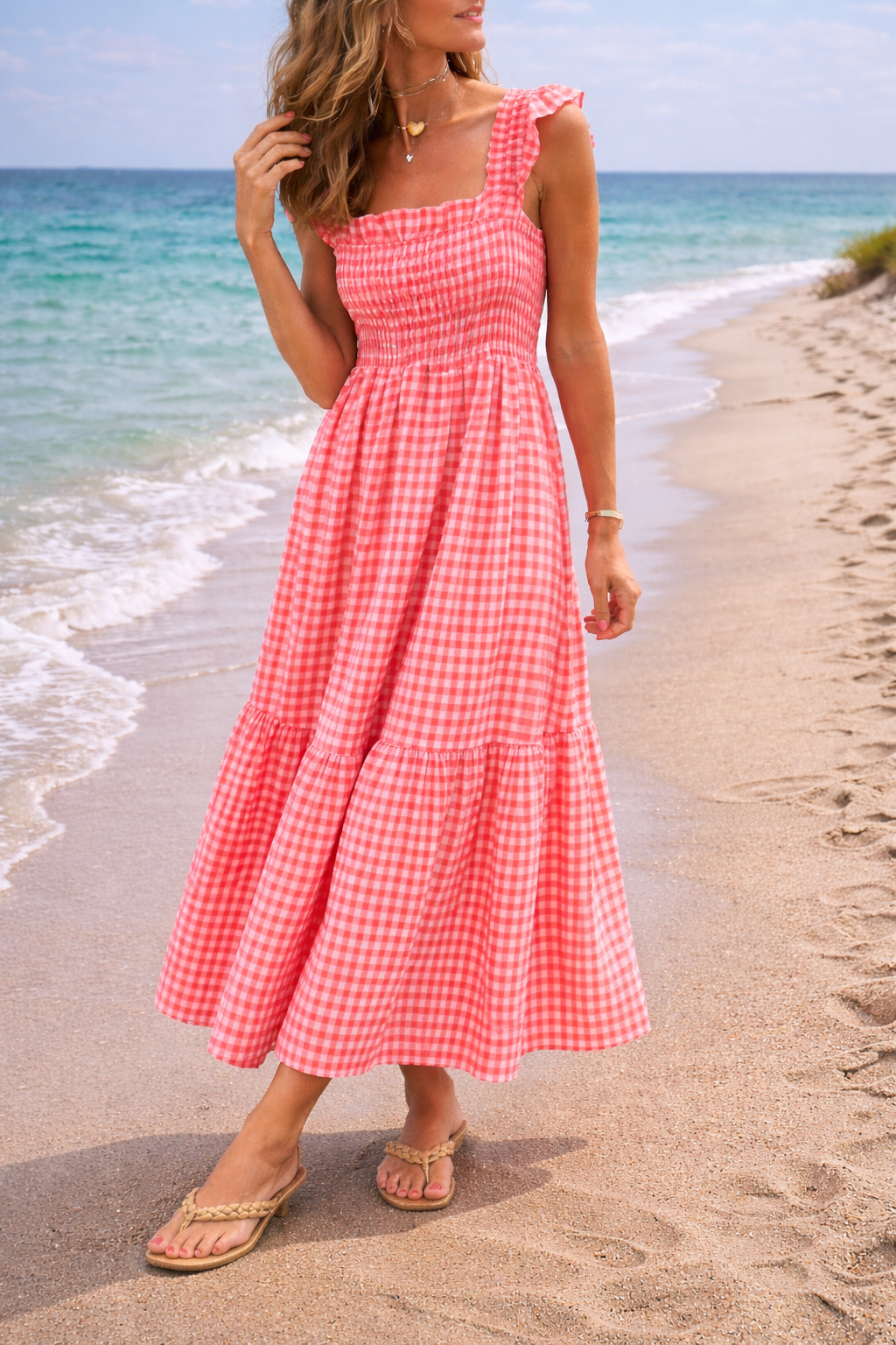 Gwendolen — Gingham Smocked Maxi Dress