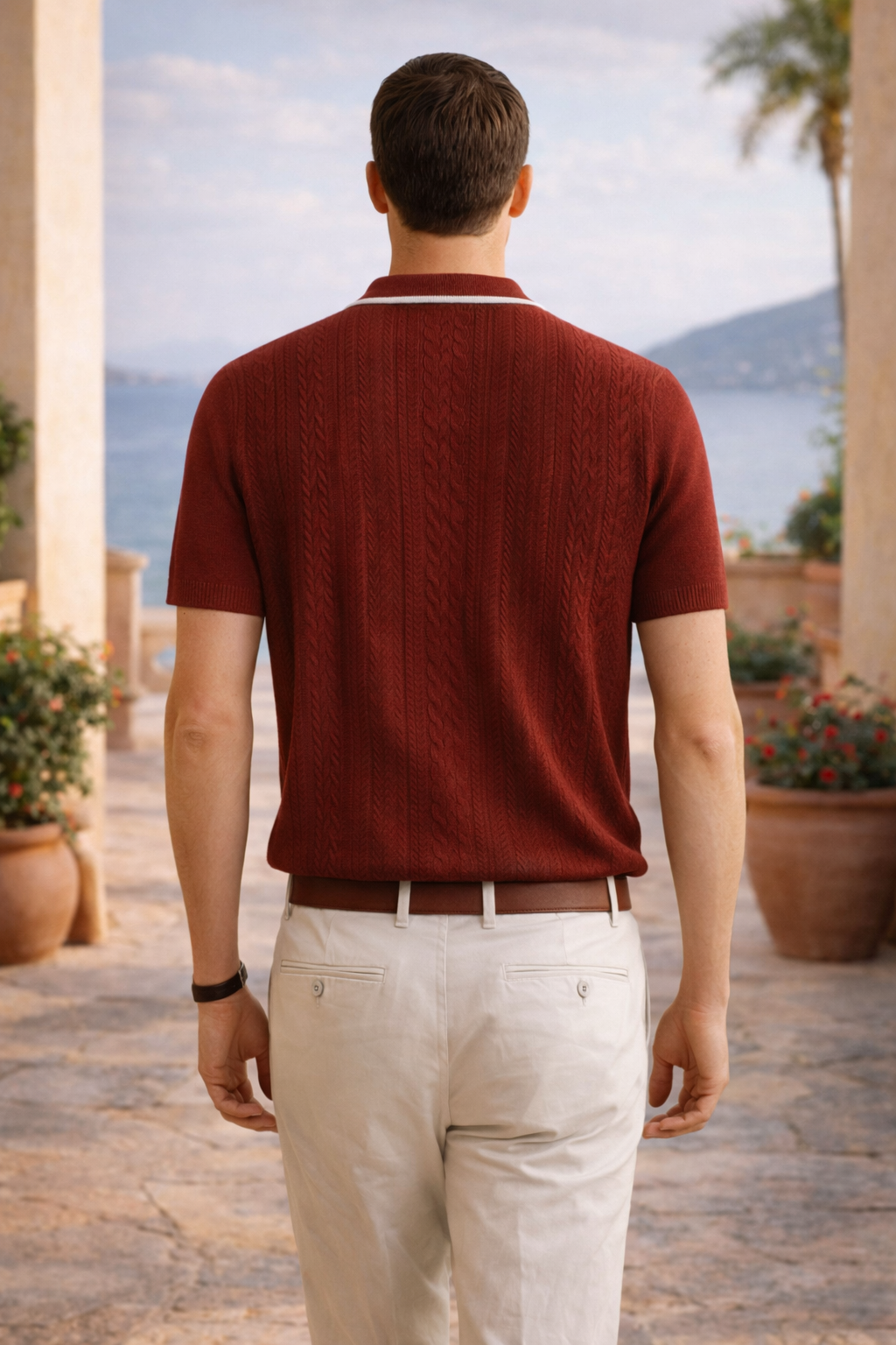 Tanner — Cable-Knit Polo
