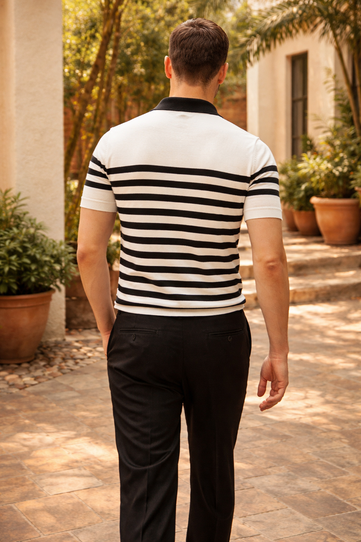 Colt — Striped Knit Polo