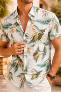 Todd — Tropical Print Short-Sleeve Shirt
