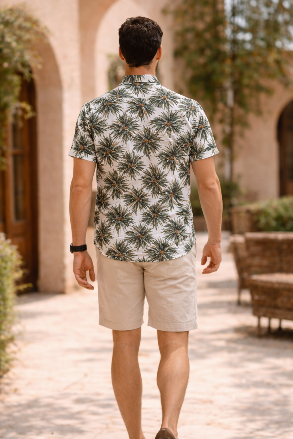 Brock — Palm Print Short-Sleeve Shirt