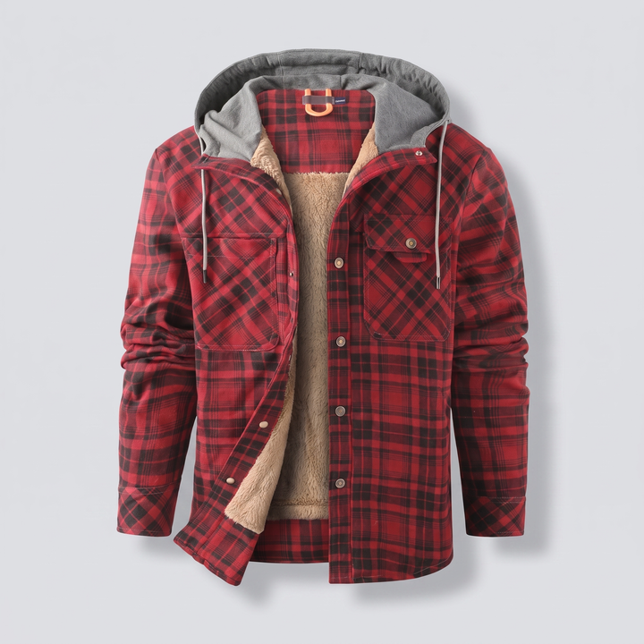 Dalton — Men’s Sherpa-Lined Hooded Check Jacket