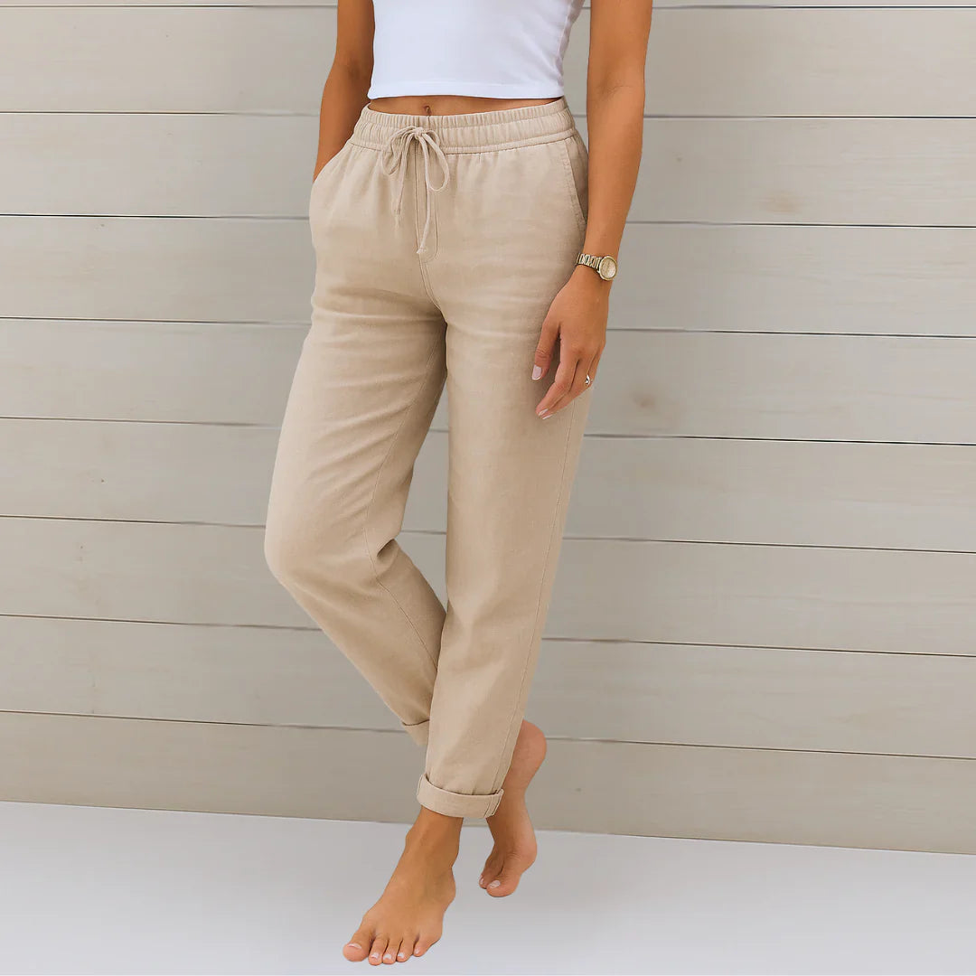 Felicity — Linen-Stretch Tailored Trousers