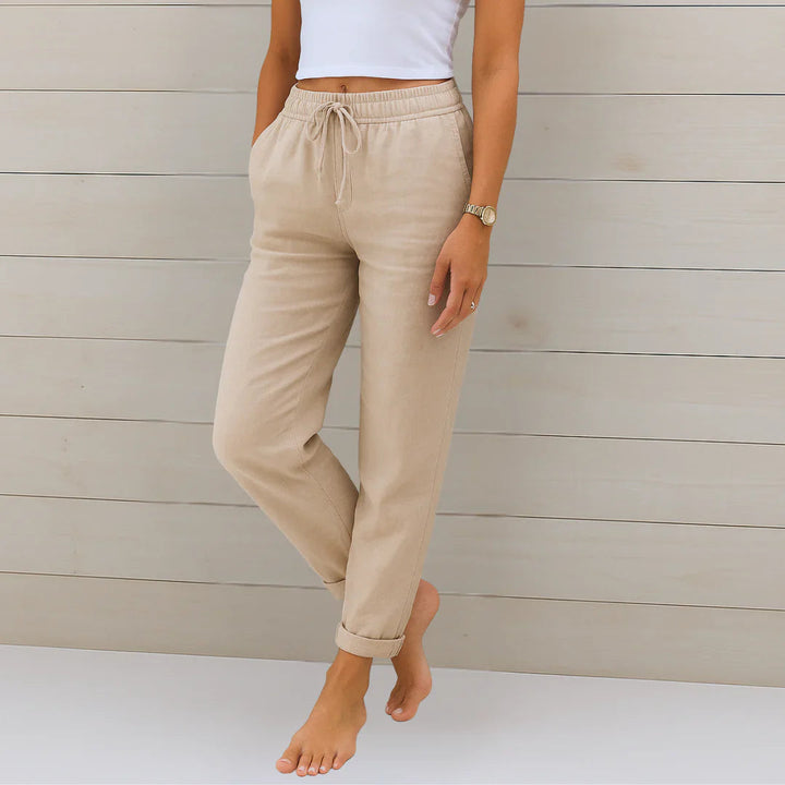 Felicity — Linen-Stretch Tailored Trousers
