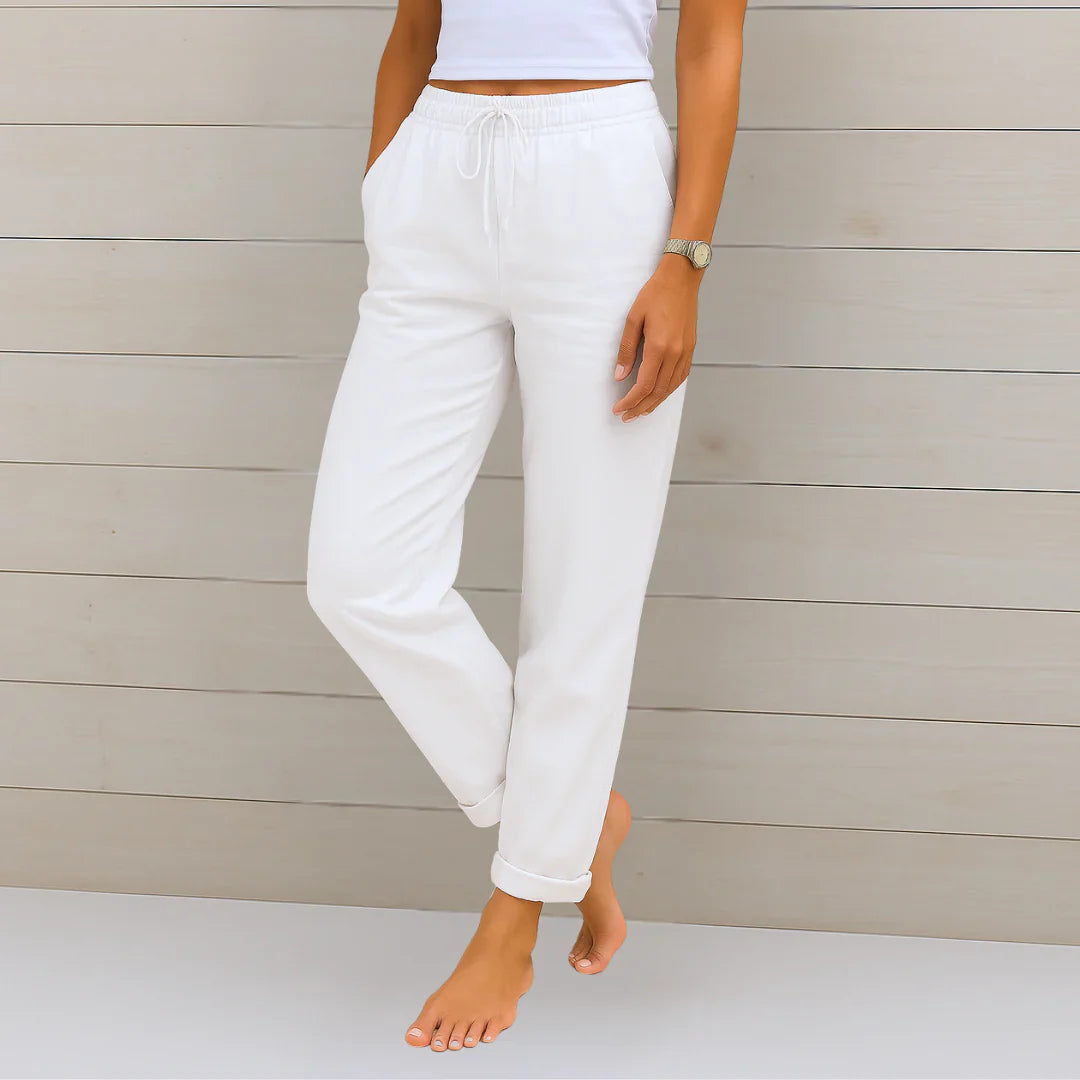 Felicity — Linen-Stretch Tailored Trousers